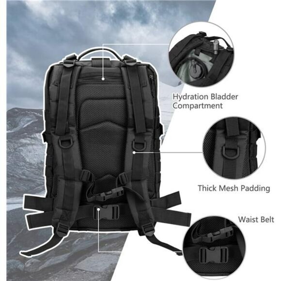 Tactical Backpack MOLLE Assault Pack Military Camping Hiking Bug Out Bag - Picture 5 of 7